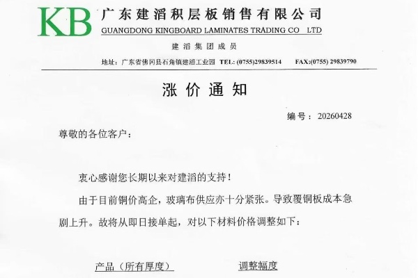 涨价通知